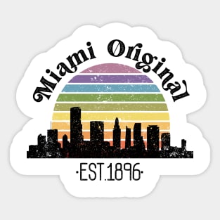 Miami Original Retro Rainbow Sticker